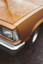 Detail Of Vintage Car, Focus On Headlight