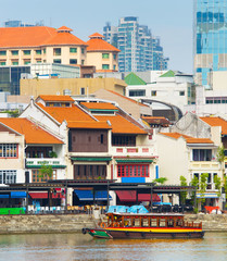 Wall Mural - Boat Quay district, Singapore