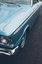 Detail Of Vintage Car, Focus On Headlight