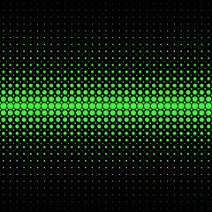 Fototapete - Abstract geometrical halftone dot pattern background - vector graphic from green circles on black background