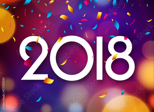 Fotografie, Obraz Happy New Year 2018 background decoration