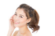 © NT_studio - Portrait of beautiful asian woman makeup of cosmetic - girl hand touch cheek and smile on attractive face with skin healthcare concept isolated on white background.