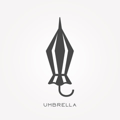 Wall Mural - Silhouette icon umbrella