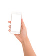 © vipubadee - hand holding phone isolate on white background,use clipping path.
