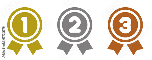 Fotomural ranking medal icon illustration set
