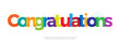 congratulations colorful with fireworks on white background