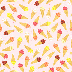 Wall Mural - Colors flat ice cream seamless pattern