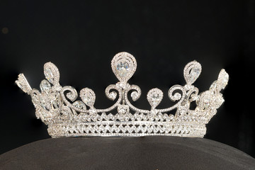 Wall Mural - Diamon Silver Crown for Miss Pageant Beauty Contest, Crystal Tiara decorate