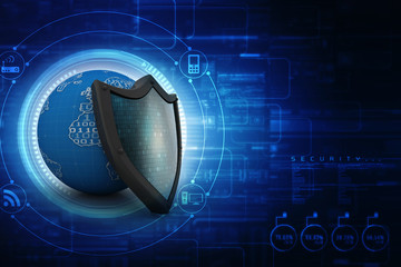 Poster - 3d rendering Protect the World
