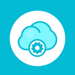 Poster - cloud computing icon isolated on white, in flat style with outline