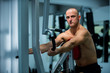 © fotoinfot - Adult muscle man using gym machines for working out