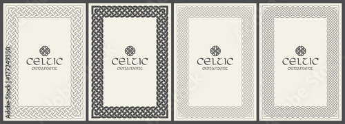 Celtic knot braided frame border ornament. A4 size Tableau sur Toile