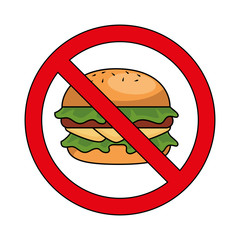 Canvas Print - prohibited burger fast food icon