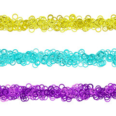 Poster - Random circle pattern line divider design set from colored rings