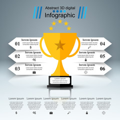 Golden cup - business infographic. Vector eps 10