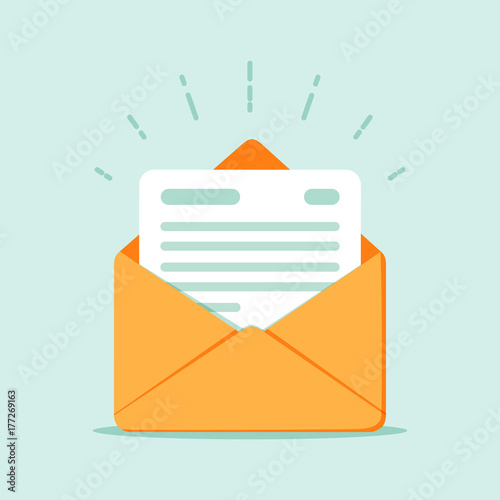 Fotomural Open envelope with a document