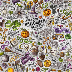  Cartoon cute doodles hand drawn Halloween illustration