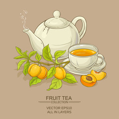 Wall Mural - apricot tea illustration