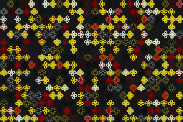 Geometric abstract seamless pattern of colored shapes