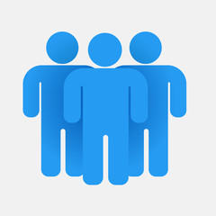 Wall Mural - Blue people group. Teamwork concept. Business icon. Vector