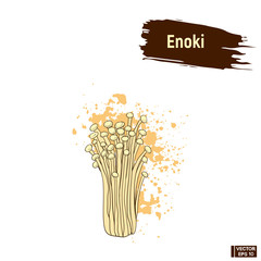 Wall Mural - Colored sketch enoki mushrooms