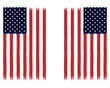 Painted American Flags - USA Stars and Stripes Vertical