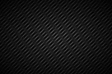 Dark abstract background, black and grey striped pattern, diagonal lines and strips, carbon fiber, vector illustration