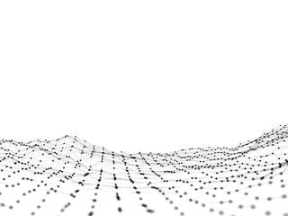 Fototapete - 3D rendering white Background with connecting Dots and Lines. Polygonal background. Computer geometric digital connection structure. Intelligence artificial