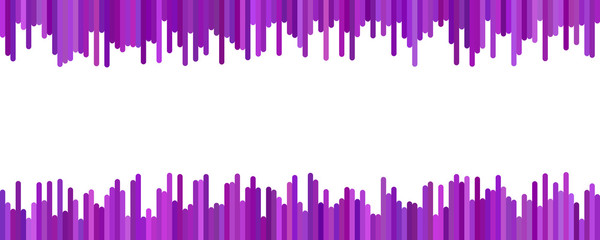 Poster - Modern banner background design - horizontal vector graphic from vertical stripes in purpel tones on white background