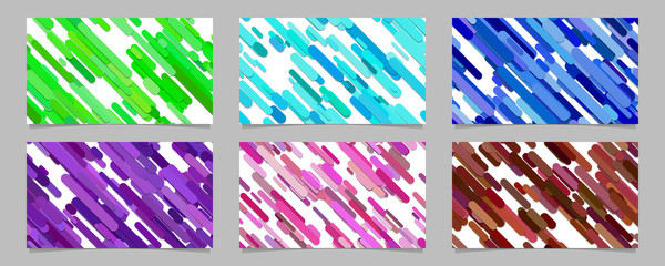 Poster - Seamless abstract random rounded diagonal stripe pattern card background template set - vector illustrations with stripes in colored tones
