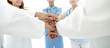 © ASDF - background image of a successful group of doctors on a white background