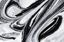 Abstract Background, White And Black Mineral Oil Paint On Water