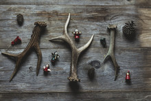 Deer Antlers And Christmas Ornaments