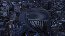  Aerial View Of London Waterloo Railway Station & Surrounding Area In Early Morning 