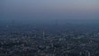 Panoramic aerial view, Paris cityscape at dusk