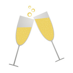 Sticker - Champagne glass illustration