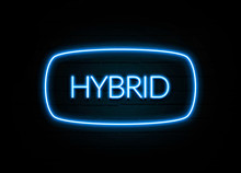 Hybrid  - Colorful Neon Sign On Brickwall
