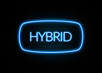 Wall Mural - Hybrid  - colorful Neon Sign on brickwall