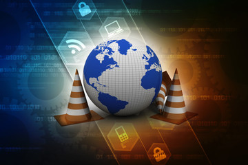 Poster - 3d illustration Website under construction concept