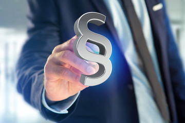 Fototapete - Justice and law symbol displayed on a futuristic interface - 3d rendering