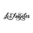 City logo isolated on white. Black label or logotype. Vintage badge calligraphy in grunge style. Great for t-shirts or poster. Los Angeles, USA, America