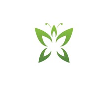 Green Butterfly Logo Design Template