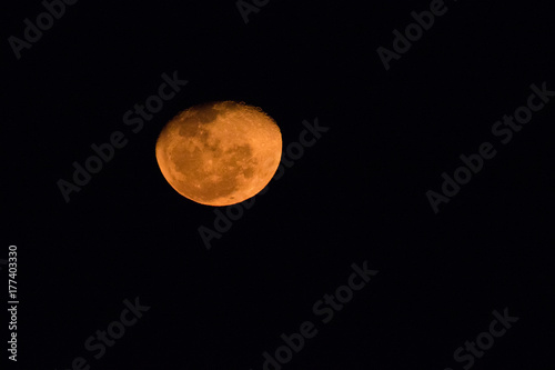Zdjęcie XXL Zamyka w górę wizerunku krwionośna księżyc w karoo w Południowa Afryka