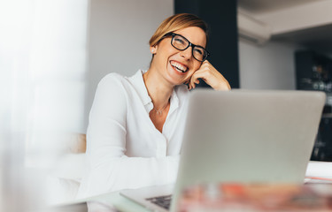 business woman at her desk