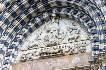 The Genoa Cathedral (Italian: Duomo di Genova, Cattedrale di San Lorenzo), a Roman Catholic cathedral in the Italian city of Genoa built in gothic style