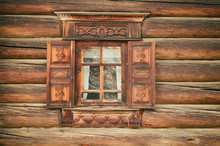 Window In A Traditional Russian Style