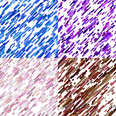 Poster - Geometrical random diagonal rounded stripe background pattern set - vector illustrations from colorful stripes with shadow effects