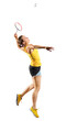 Young woman badminton player (ver with shuttlecock)