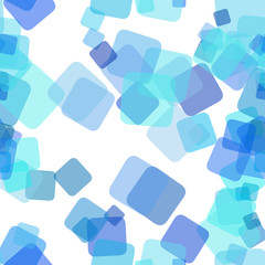 Poster - seamless light blue chaotic square pattern background - vector graphic design from random rotated sq