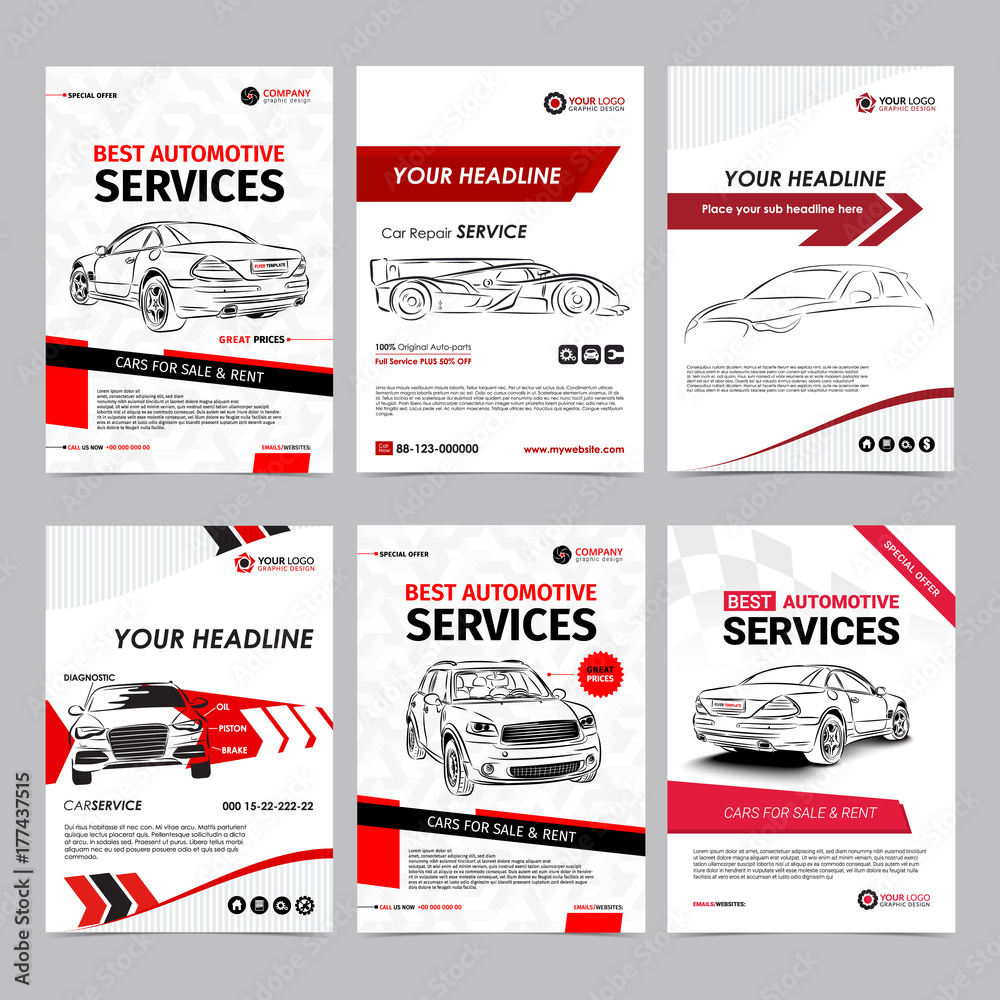Auto Repair Services >> Valokuva Auto Repair Services Business Layout Templates Set Auto Repair Services >> Valokuva Auto Repair Services Business Layout Templates Set